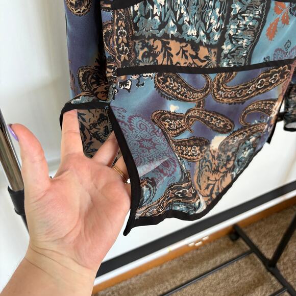 Y2K Fairy Pattern Babydoll Ethereal Top Whimsygoth Floral Stevie Nicks Medium - Picture 7 of 11